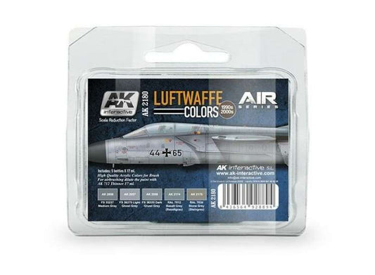 17ml x5 AK Interactive - Luftwaffe Colours 44 & 65 Acrylic Paint Set