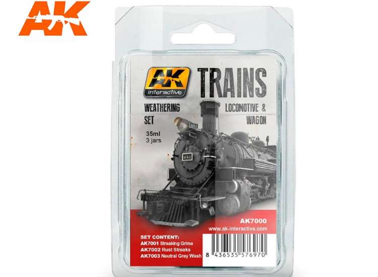 AK Interactive AAK07000 35ml x3 - Trains Weathering Set 1 – Models For ...