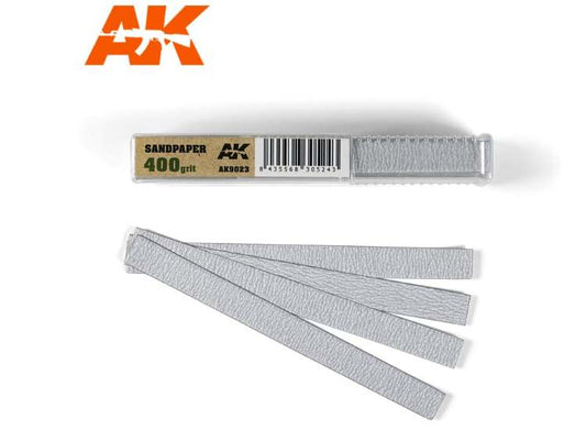 - AK Interactive - Dry Sandpaper 400 Grit 11x1cm (50 Pieces)