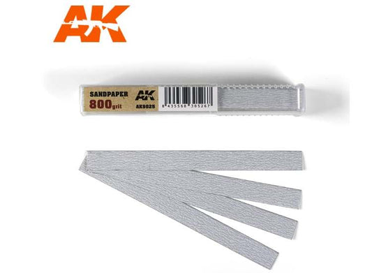 - AK Interactive - Dry Sandpaper 800 Grit 11x1cm (50 Pieces)