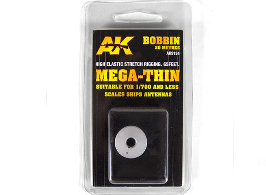 20m AK Interactive - Elastic Rigging Bobbin - Mega Thin 1/700 and Smaller