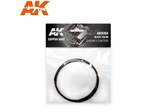 - AK Interactive - Copper Wire -  0.45mm x 5m Black