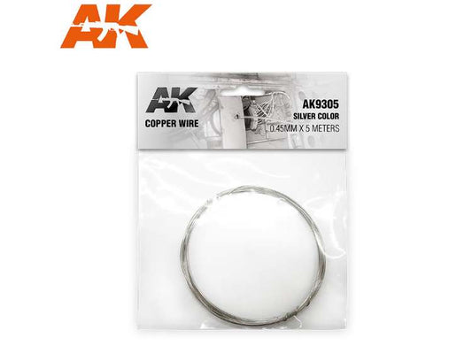 - AK Interactive - Copper Wire -  0.45mm x 5m Silver