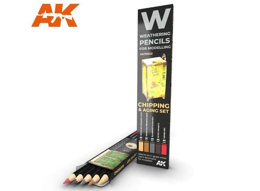 - AK Interactive - Watercolour Weathering Pencil Set - Chipping / Aging (5)