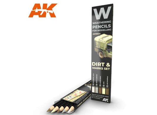 - AK Interactive - Watercolour Weathering Pencil Set - Dirt / Marks (5)