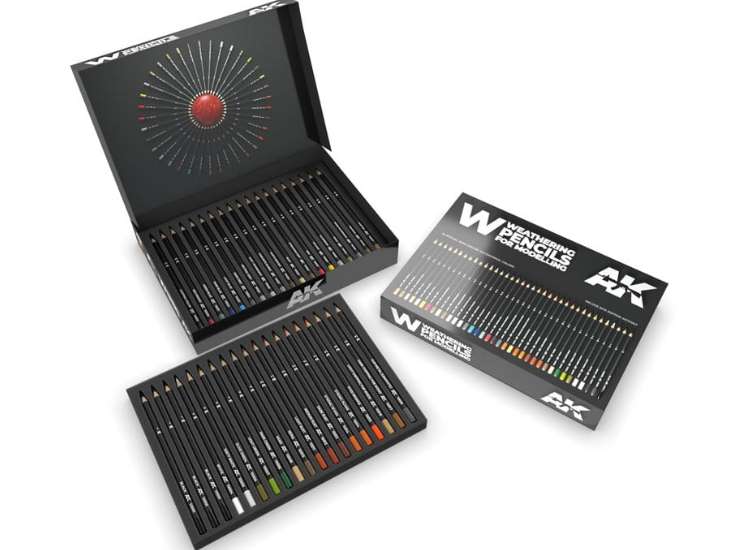 - AK Interactive - Watercolour Weathering Pencil  Deluxe Box Set (37)