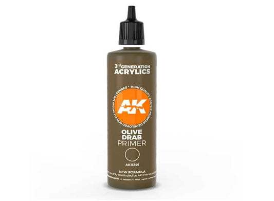 100ml AK Interactive - 3G Acrylic Primer - Olive Drab