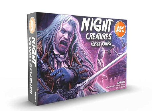 17ml x6 AK Interactive - Night Creatures Flesh Tone - 3G Acrylic Paint Set