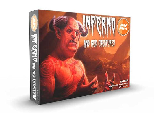 17ml x6 AK Interactive - Inferno and Red Creatures - 3G Acrylic Paint Set