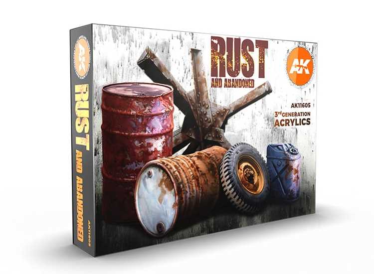 17ml x6 AK Interactive - Rust and Abandoned- 3G Acrylic Paint Set