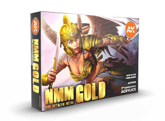 17ml x6 AK Interactive - Non Metallic Metal: Gold - 3G Acrylic Paint Set