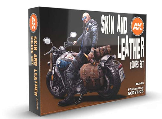17ml x6 AK Interactive - Skin and Leather Colours Set - 3G Acrylic Paint Set