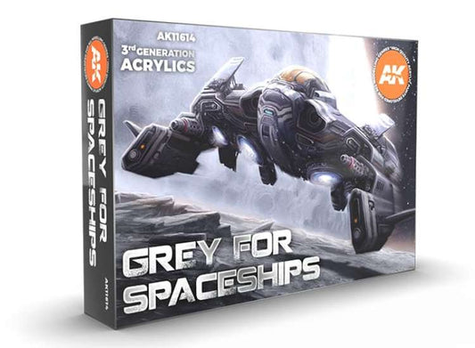 17ml x6 AK Interactive - Grey For Spaceships - 3G Acrylic Paint Set