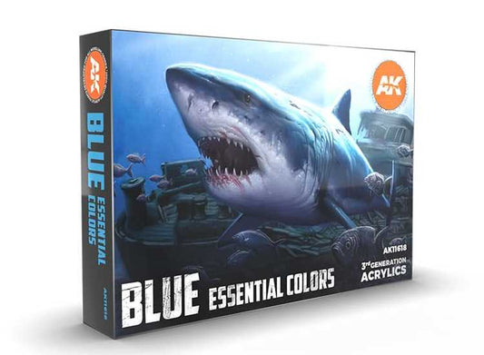 17ml x6 AK Interactive - Blue Essential Colours - 3G Acrylic Paint Set