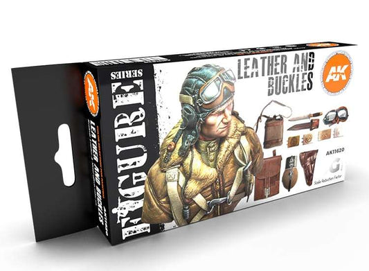 17ml x6 AK Interactive - Leather & Buckles - 3G Acrylic Paint Set