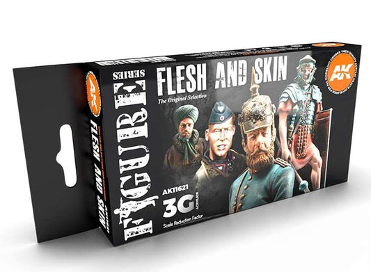 17ml x6 AK Interactive - Flesh & Skin Colors - 3G Acrylic Paint Set