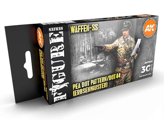 17ml x6 AK Interactive - Waffen SS Pea Dot Pattern - 3G Acrylic Paint Set
