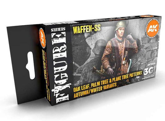 17ml x6 AK Interactive - Waffen SS Oak Leaf Patterns Winter - 3G Acrylic Paint Set