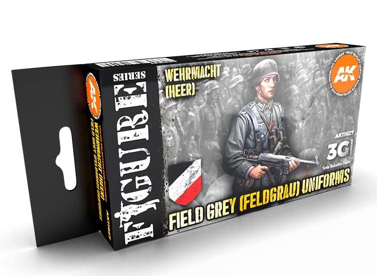 17ml x6 AK Interactive - German Field Grey Uniforms - 3G Acrylic Paint Set