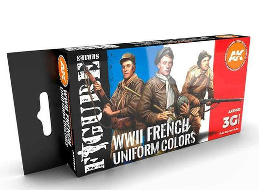 17ml x6 AK Interactive - WWII French Uniform Colours - 3G Acrylic Paint Set