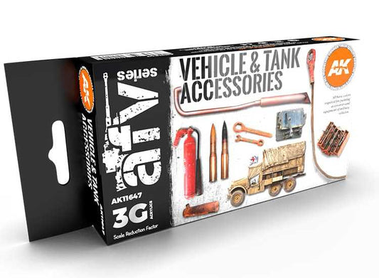 17ml x6 AK Interactive - Vehicle &Tank Accessories - 3G Acrylic Paint Set