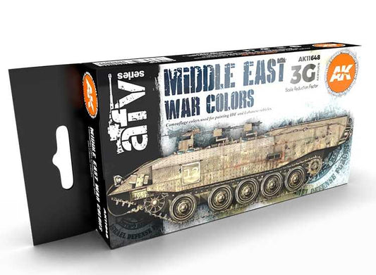 17ml x6 AK Interactive - Middle East War Colours- 3G Acrylic Paint Set