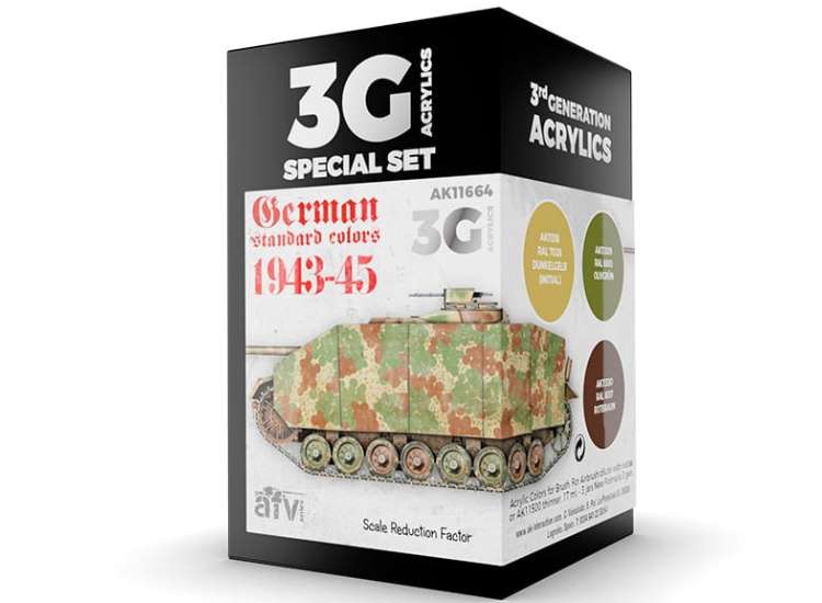 17ml x3 AK Interactive - WWII German Standard Colours - 3G Acrylic Paint Set