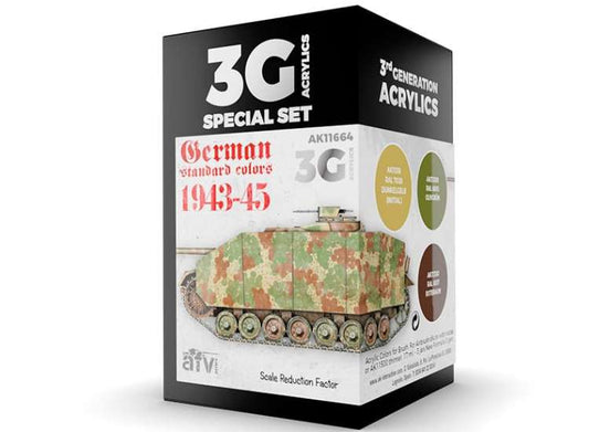 17ml x3 AK Interactive - WWII German Standard Colours - 3G Acrylic Paint Set