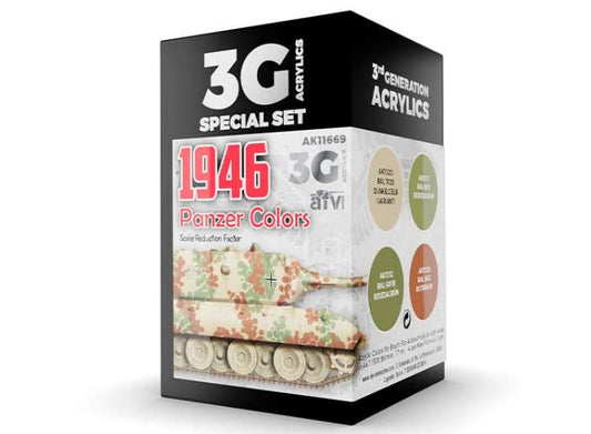 17ml x4 AK Interactive - 1946 Panzer Colours - 3G Acrylic Paint Set