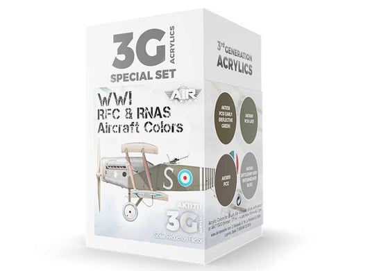 17ml x4 AK Interactive - WWI RFC & RNAS British Colours - 3G Acrylic Paint Set