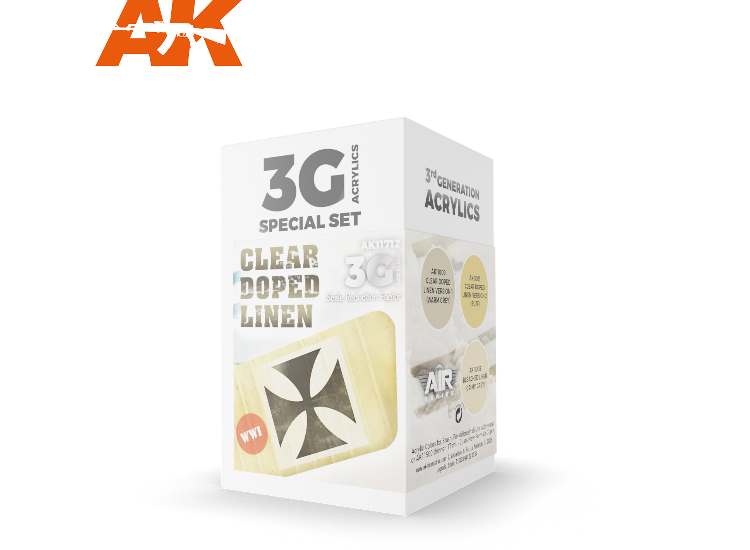 17ml x3 AK Interactive - Clear Doped Linen Set - 3G Acrylic Paint Set