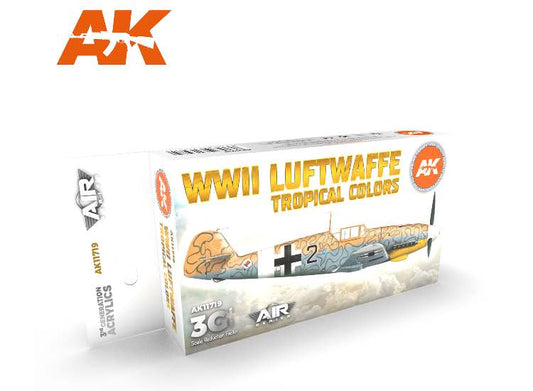 17ml x6 AK Interactive - WWII Luftwaffe Tropical Colours - 3G Acrylic Paint Set