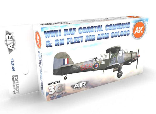17ml x6 AK Interactive - WWII RAF Coastal Command & RN - 3G Acrylic Paint Set