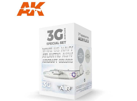 17ml x3 AK Interactive - WWII US Navy ASW Aircraft - 3G Acrylic Paint Set