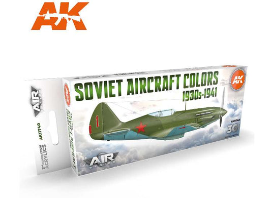 17ml x8 AK Interactive - Soviet Aircraft Colours 1930-41 - 3G Acrylic Paint Set