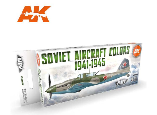 17ml x8 AK Interactive - Soviet Aircraft Colours 1941-45 - 3G Acrylic Paint Set