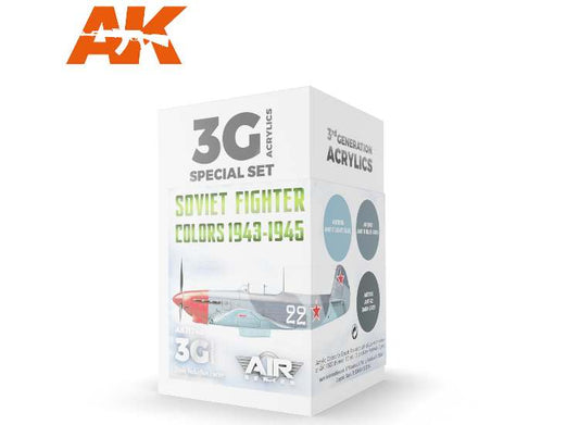 17ml x3 AK Interactive - Soviet Fighter Colours 1943-45 - 3G Acrylic Paint Set