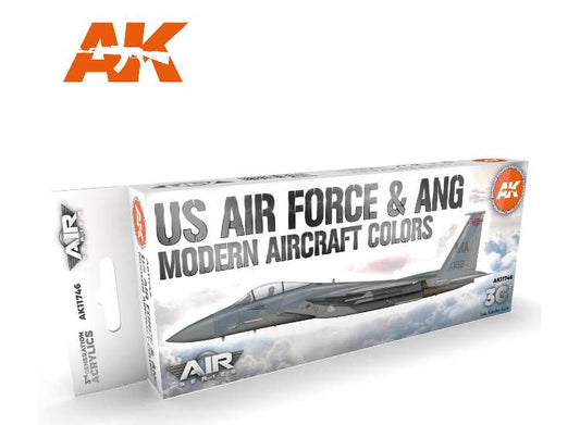 17ml x8 AK Interactive - USAF & ANG Modern Aircraft - 3G Acrylic Paint Set