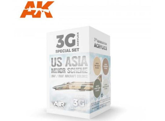 17ml x4 AK Interactive - US Asia Minor IIAF/IRIAF - 3G Acrylic Paint Set