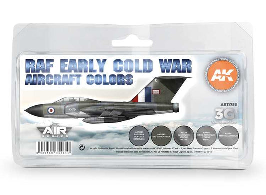 17ml x2 & 30 AK Interactive - Early Cold War RAF Colours - 3G Acrylic Paint Set