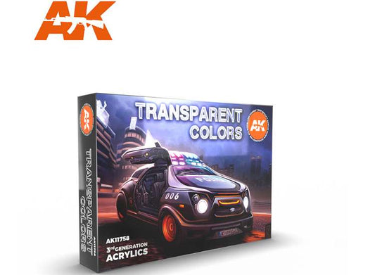 17ml x6 AK Interactive - Transparent Colours - 3G Acrylic Paint Set
