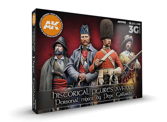 17ml x18 AK Interactive - Historical Figures XVI-XVIII - Pepe Gallardo 3G Signature Set