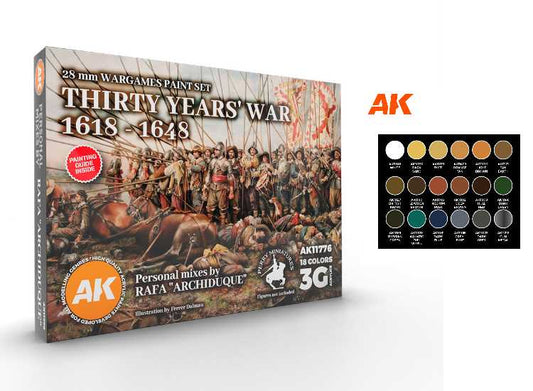 17ml x18 AK Interactive - Thirty Years’ War 1618-1648 28mm Paint Set