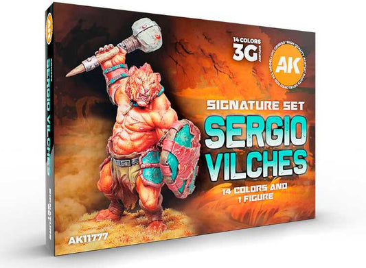 17ml x14 AK Interactive - Sergio Vilches Signature Set - 3G 14 colours and 1 Figure