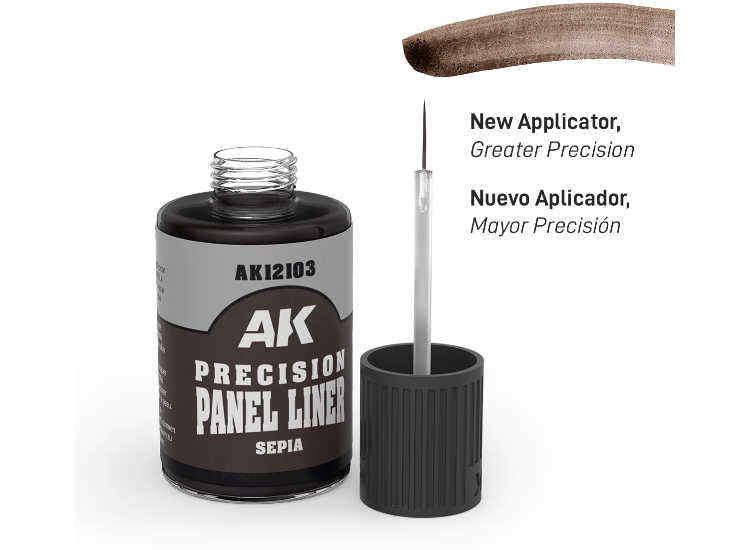 30ml AK Interactive - Precision Panel Liner - Sepia