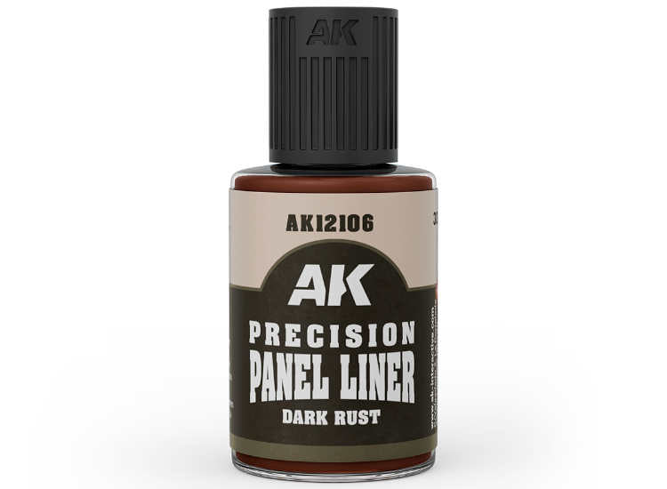 30ml AK Interactive - Precision Panel Liner - Dark Rust