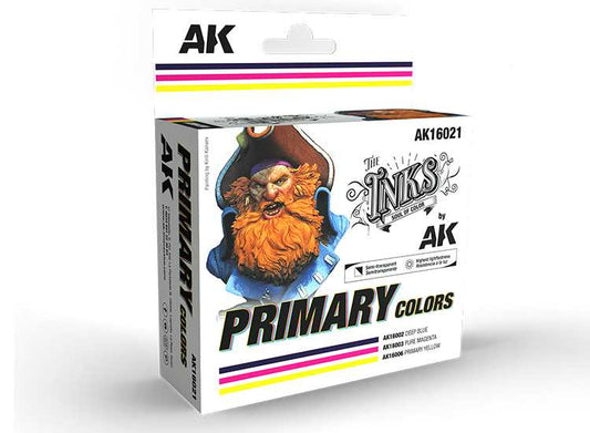 30ml x3 AK Interactive - Primary Colours Ink Set