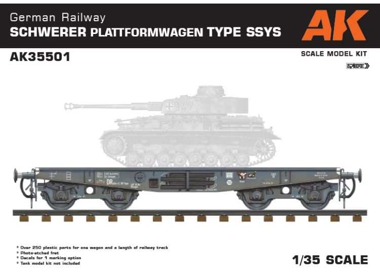 1/35 AK Interactive - German Railway Schwerer Plattformwagen Type Ssys
