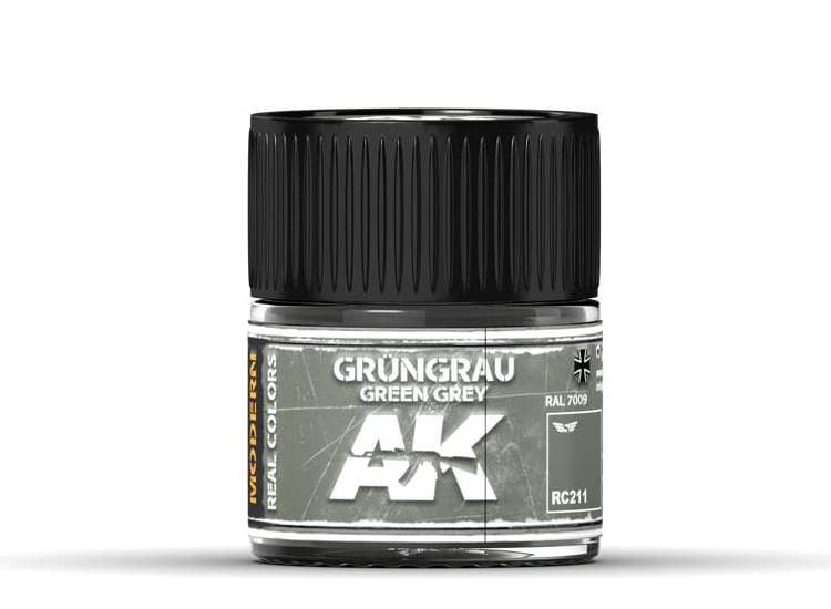 10ml Ak Interactive - Real Colors - Gr++ngrau-Green Grey RAL 7009 (MODERN)