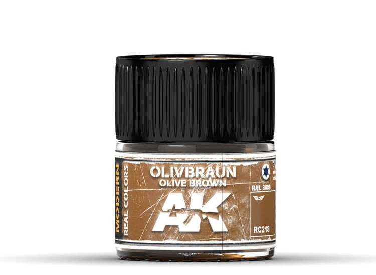 10ml Ak Interactive - Real Colors - Olive Braun-Olive Brown RAL 8008